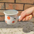 YumCute Home 4 Inch 17 Oz Enamel Milk Pot, Small Saucepan Butter Warmer with Wooden Handle for Heating Smaller Liquid