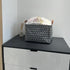 CLOCOR Collapsible Rectangular Storage Basket - 3 Pack Grey Arrow, Waterproof Coating, Handles for Organization
