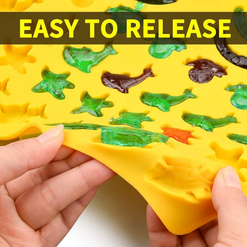 Gummy Molds Hard Candy Molds, Silicone Ocean Shapes Including Worms, Starfish, Dolphins, Pack of 3