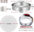 E-far 8 Inch Cake Pan Set of 2, Stainless Steel Round Layer Cake Baking Pans with Parchment Rounds & Side Liner Roll, Non-Toxic & Healthy Metal Cake Tin, Straight Side & Dishwasher Safe