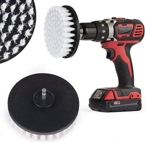 1 Pcs 5" White Drill Brush Attachment for Cleaning Carpet, Leather, and Upholstery Kit