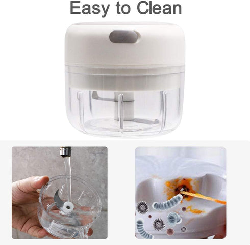 Mini Garlic Chopper, Powerful Electric Food Processor for Garlic and Onion, White
