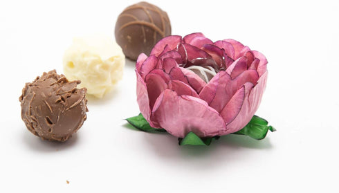 Handmade Paper Truffle Cups - Liners, Wrappers, Candy Cups - Pack of 30 (Paper, Peony Dusty Rose)
