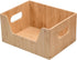MobileVision Bamboo Storage Box, Open Front Stackable Bin Organizer for Kitchen Pantries, 12 x 9 x 6 inches