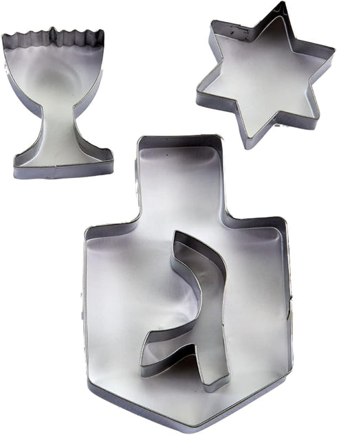 Rite Lite Chanukah Dreidel, Menorah, & Star of David Cookie Cutters Set, Perfect Hanukkah Cooking Accessories