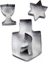 Rite Lite Chanukah Dreidel, Menorah, & Star of David Cookie Cutters Set, Perfect Hanukkah Cooking Accessories