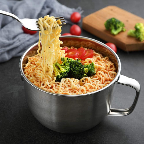 18/8 Stainless Steel Leak Proof Food Storage Container with Handle and Lid, Snack Bowl, Bento Lunch Box, Soup Bowl