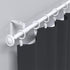 Set of 14 White Iron Metal Curtain Rings with Clips, Drapery Hooks, 1.25 Inch Interior Diameter for Hanging Curtains