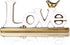 Love Sign, White & Gold Room Decor, Knick Knack Shelf, Gold Bird,