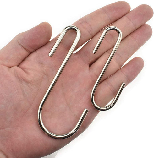 20 Pack Heavy Duty S Hooks Stainless Steel S Shaped Hooks for Kitchenware, Utensils, Clothes, Tools (Silver)