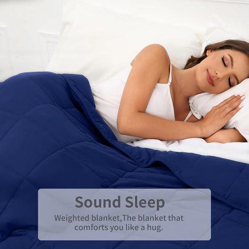 Weighted Blanket 48''x72''x12lbs Weighted Blankets Navy Blue heavey Blanket for Adults is Comfortable and Cozy