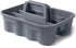 Matthew Large Gray Plastic Tote Tool & Deluxe Supply Cleaning Caddy with Handle for Shower Basket Storage Organizer