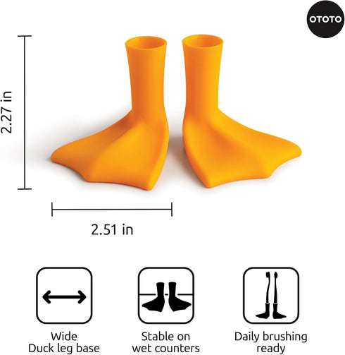 2pk OTOTO Duck-Clean Toothbrush Holder - Duck Leg Bathroom Organizer, Funny White Elephant Gifts for Adults - Makeup