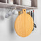 BAMOTTO Round Bamboo Cutting Board with Handle, Decorative Charcuterie Board for Kitchen Pizza and Snacks