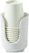 Dobbyby Ceramic Bathroom Cup Dispenser with Stylish Vertical Stripes - Disposable Mouthwash