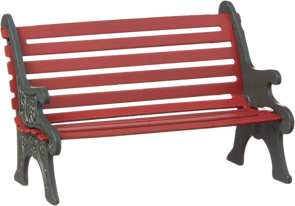 Department 56 Village Cross Product Accessories Wrought Iron Park Bench Figurine, 2.25 Inch, Red