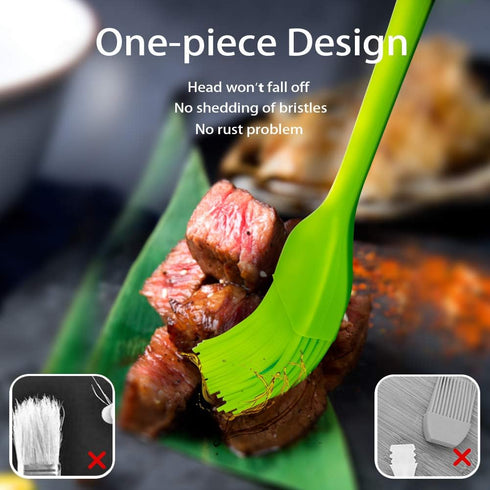 Silicone Basting Pastry Brush - Cooking Brush for Oil, Sauce, Butter Marinades, Food Brushes for BBQ Grill Kitchen