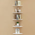 Set 5 of Pieces Corner Mounting Shelf with White, Wood Floating Wall Mounted Storage Shelf for Living Room, Bathroom