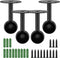 Aopin Closet Rod Brackets, Matte Black Finish, 19mm / 0.75" Wardrobe Supports, Stainless Steel Closet Pole Socket, 4 Pcs