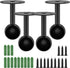 Aopin Closet Rod Brackets, Matte Black Finish, 19mm / 0.75" Wardrobe Supports, Stainless Steel Closet Pole Socket, 4 Pcs