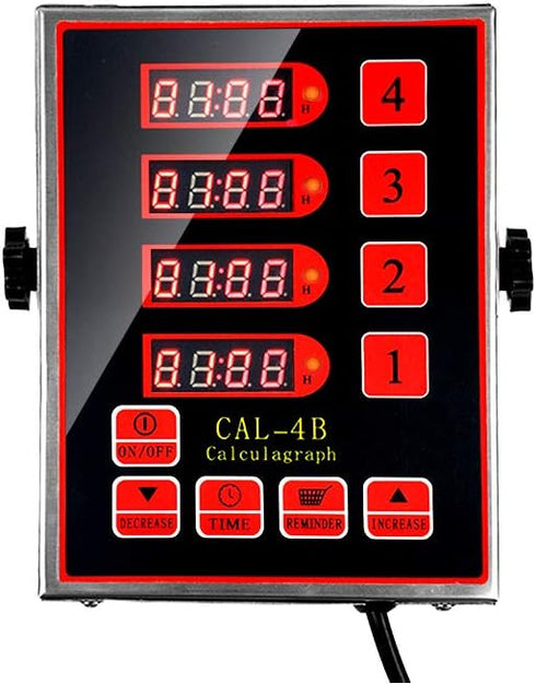Li Bai 4 Channels Commercial Kitchen Timer, Multi-Function Digital Timer with Loud Alarm for Cooking