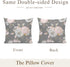 Golden Blush Roses Floral Throw Pillow Covers on Gray, Set of 2 Modern Decorative Cases 18"X18"