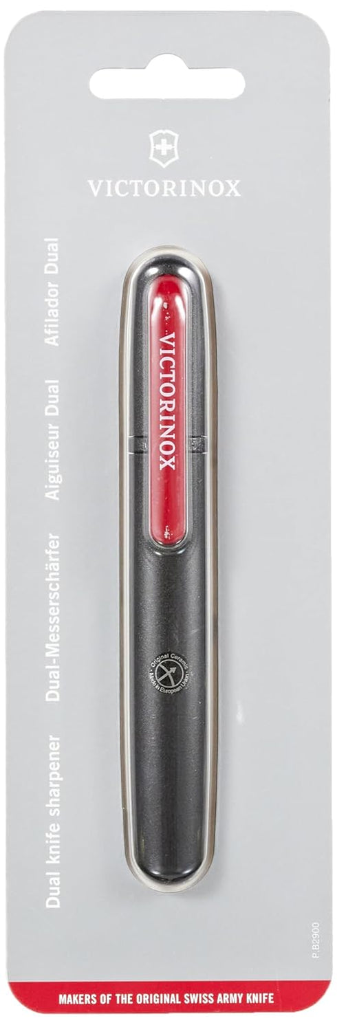 Victorinox 4.3323-X1 Pocket Knife Sharpener, Perfect Portable Solution for Sharpening All Your Straight Blades (Black,