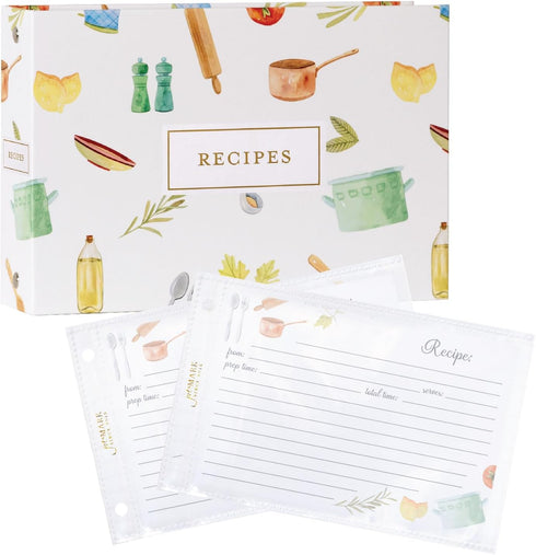 Jot & Mark Recipe Organizer Mini Binder Set, 8.5" x 5.75" Kitchen Toolkit