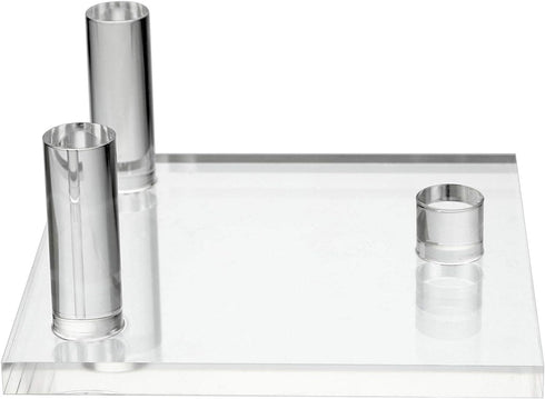 Hipiwe Clear Acrylic Display Stand - Set of 4 Three-Peg Easel Stands for Fossil, Coral, Geodes, and Collectibles