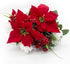 Admired By Nature 18 Stems Artificial Poinsettia Bouquet, Faux Velvet Christmas Flower for Home Decor