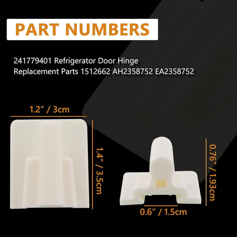 241779401 1512662 Refrigerator Door Hinge Pin Compatible with Frigidaire Replace AH2358752, EA2358752, and PS2358752 (2PACK)