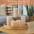 Simply Soson 3x6 inch Ivory Pillar Candles Set of 3, Rustic Texture, Unscented, Dripless for Weddings