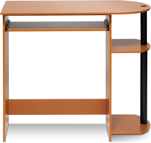 Furinno Simplistic Easy Assembly Computer Desk with Keyboard Tray, Light Cherry/Black