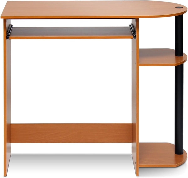 Furinno Simplistic Easy Assembly Computer Desk with Keyboard Tray, Light Cherry/Black
