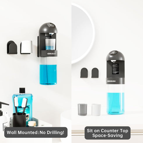 4 Sets 28.3 Oz Container,2 Upgraded Automatic Mouthwash Dispenser with Dispensing Levels for Bathroom-GIMUBABA Smart