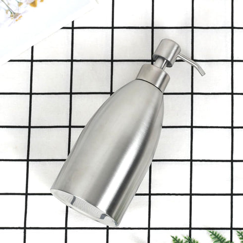 304 Stainless Steel Soap Dispenser 16oz Rust-Proof Liquid Pump Bottle for Kitchen or Bathroom Countertop