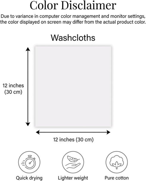 Pack 12 12 12 Inches, 100% 12 Pack) RIVERSIDE of Washcloths, x Cotton, Premium Flannel Face Cloths, Highly Absorbent