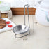 Euro Standing Spoon Rest,Upright Utensil Holder, Spoon Rest Holder, with Removable Bottom for Countertop Cooking Utensil & Tong Organization, Silver