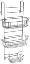 Zenna Home Hanging Shower Caddy - Over the Door, Rust Resistant, 2 Storage Baskets, Soap Dish, Razor Holders, Hooks,