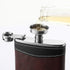 Premium 1 Pack 8 Oz Hip Flask for Liquor, Soft Touch Leather Wrap with Funnel, Leak Proof Stainless Steel