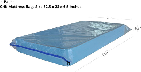 5 Mil Crib Size Mattress Bag with Zipper for Storage Moving, Heavy Duty Plastic Waterproof Mattress Protector Cover