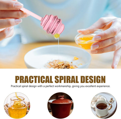 5.34 CALLARON Glass Honey Dipper Stick Clear Honey Stirring Stick Honey Server Spoon Jam Syrup Stirring Wand for Honey
