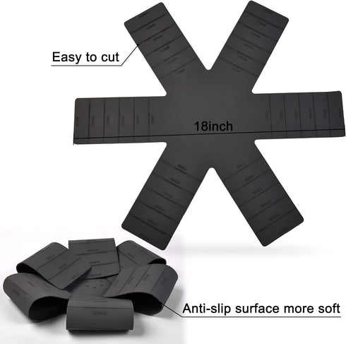 Pot & Pan Protectors, 3-Piece Silicone Cookware Protector Pad, Unique Opening Design for Stacking