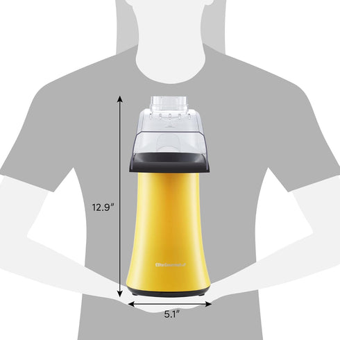 Elite Gourmet Fast Hot Air Popcorn Popper, 1300W Electric Maker with Measuring Cup & Butter Tray
