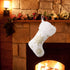 Comfy Hour Let It Snow Collection 18"x11" Christmas Winter Snowflake Stocking, Soft Plush Velvet, White and Gold