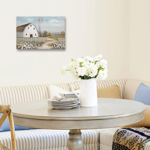 Barn Prints Farmhouse Old Barn Wall Art - Handpainted Barn Painting, Framed Ready