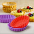 FUNBAKY Silicone Quiche Pan, Mini Pie Pan Non-stick Round Baking Molds, 10 Packs