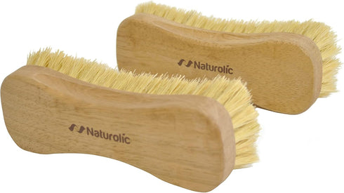 All-Natural Wooden Scrub Brush Set - Eco Friendly Cleaning Products, Tampico Bristle Brushes for Cleaning