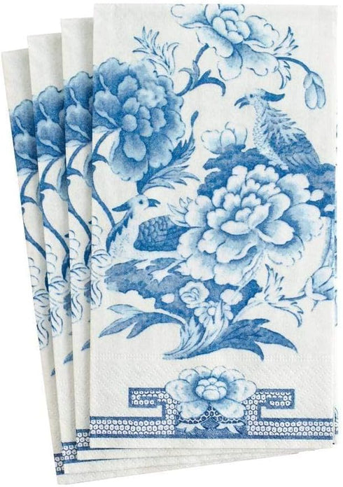 Caspari Blue & White Paper Guest Towel Napkins - Two Packs of