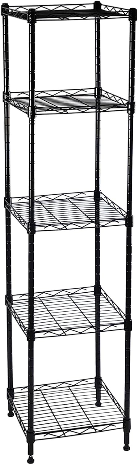 HESESOH 5-Wire Shelving Adjustable Shelves, Standing Storage Shelf for Laundry Bathroom Kitchen Pantry